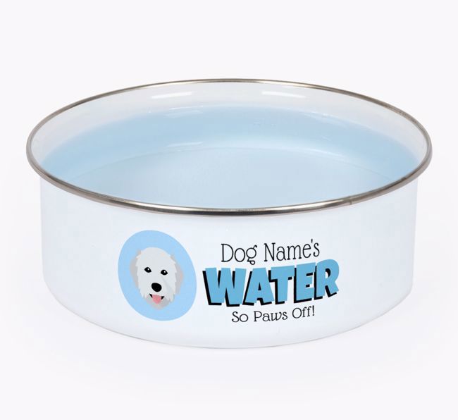 Water, Paws Off: Personalised {breedFullName} Enamel Dog Bowl